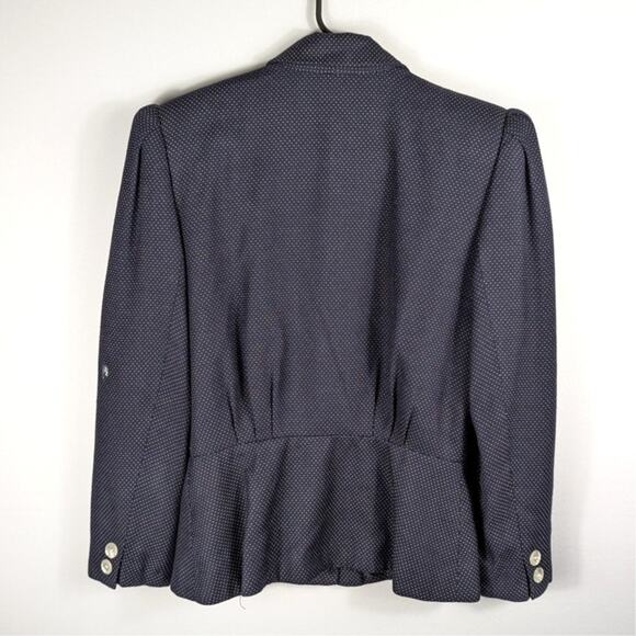 Lauren Alexandra Women’s 8 Navy Polka Dot Rayon Blazer Skirt Suit Set Hong Kong - Picture 5 of 10